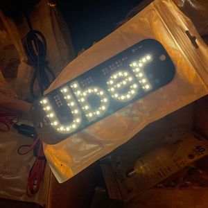 White Light up Car sign.